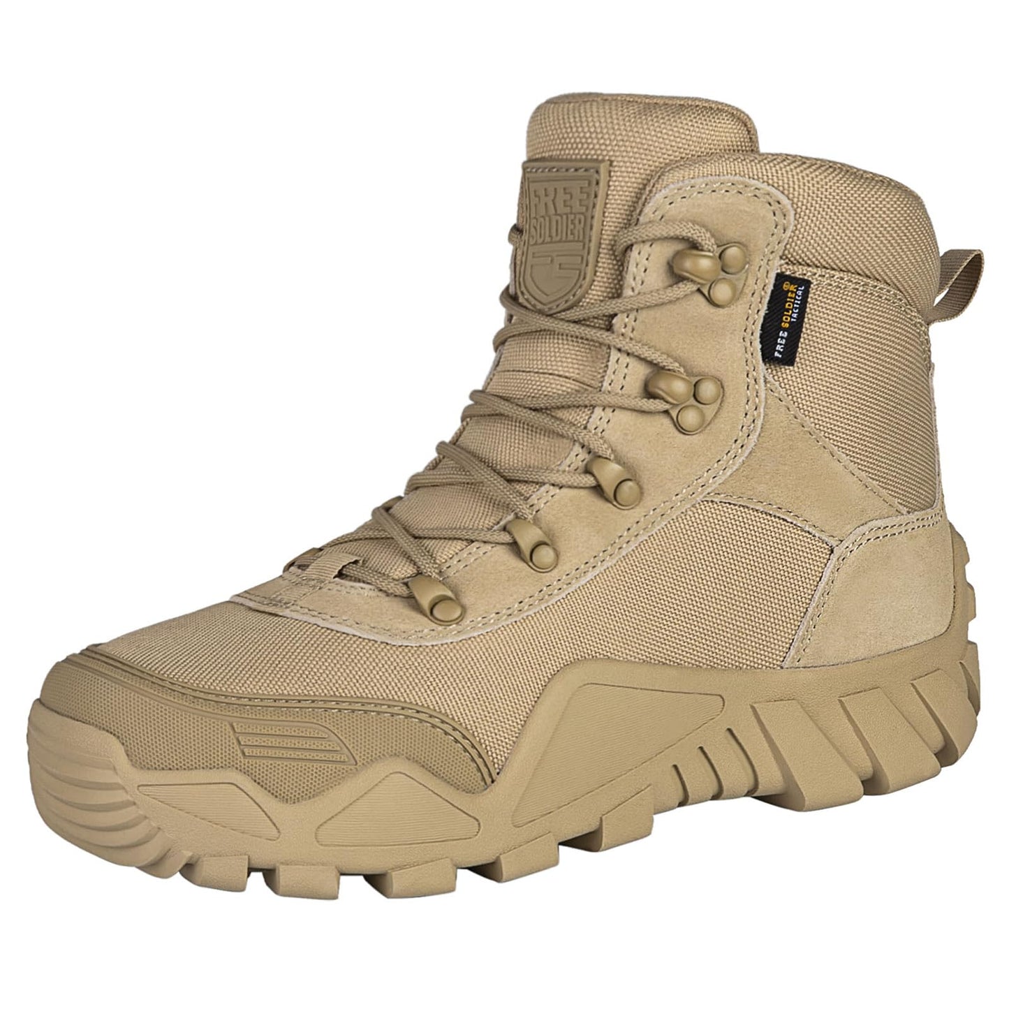 FREE SOLDIER Men's Waterproof Hiking Boots Tactical Work Boots Outdoor Lightweight Military Boots