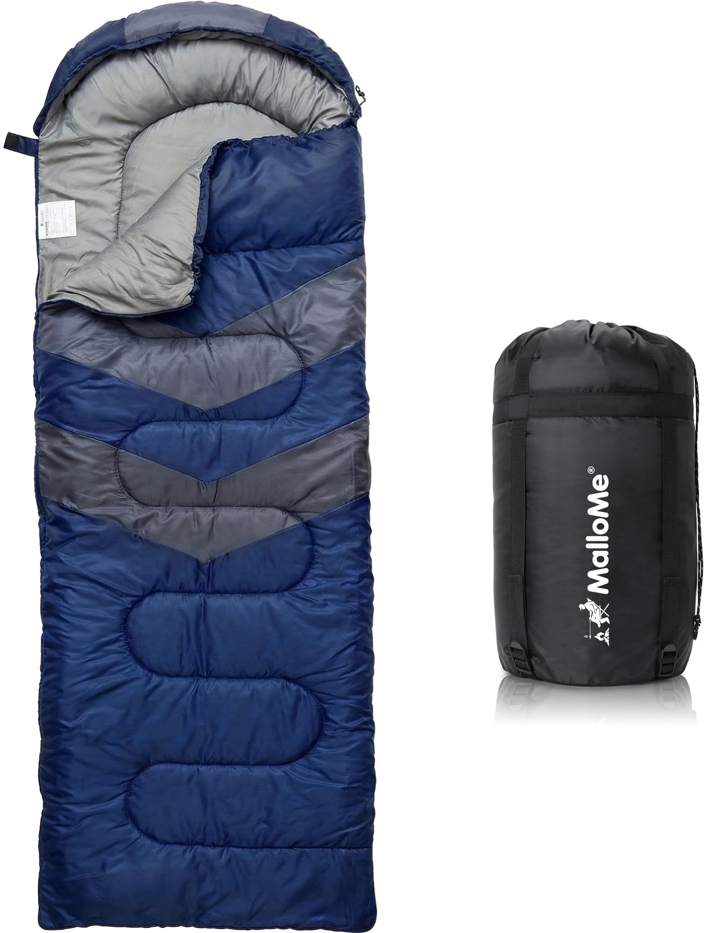 MalloMe Sleeping Bags for Adults Cold Weather & Warm - Backpacking Camping Sleeping Bag for Kids 10-12, Girls, Boys - Lightweight Compact Camping Essentials Gear Accessories Hiking Sleep Must Haves