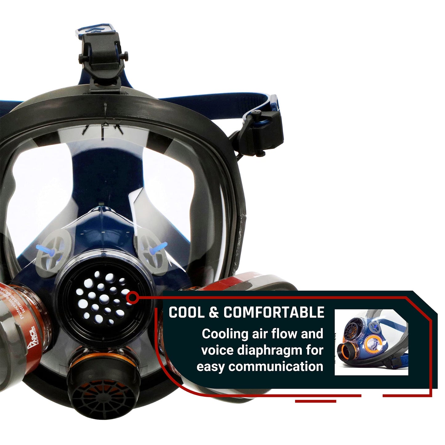 Parcil Distribution Gas Mask Survival Nuclear and Chemical Full Face Respirator - Organic Vapor & Particulate - CE Tested