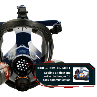 Parcil Distribution Gas Mask Survival Nuclear and Chemical Full Face Respirator - Organic Vapor & Particulate - CE Tested