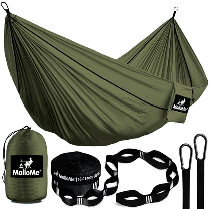 MalloMe Camping Hammock for Adults & Kids - Portable Hammocks for Outside - Hamacas para Adultos Outdoor Single & Double Two 2 Person Hammock - Hamaca/Hamacs/Amacas Heavy Duty Tree Travel Hamock