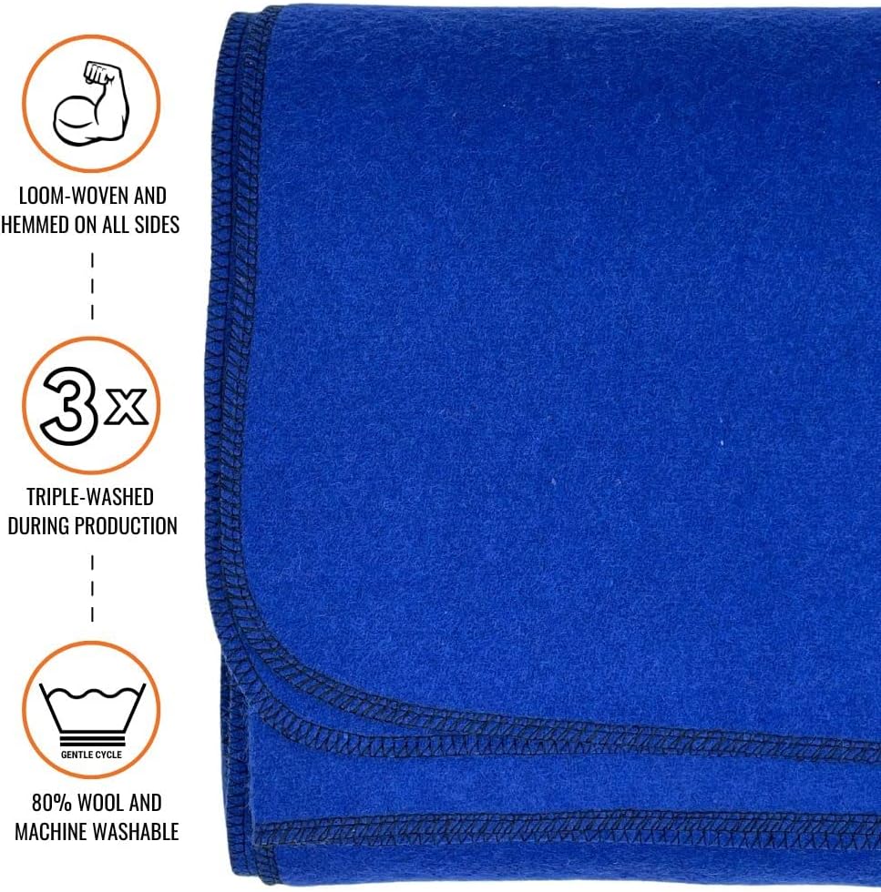 Arcturus Bundle Royal Blue Wool Blanket and Blanket Strap Bundle