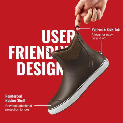 Piscifun Men’ s Deck Boots, Waterproof Fishing Rain Boots, Anti-Slip Rubber Boots with Breathable Neoprene Lining