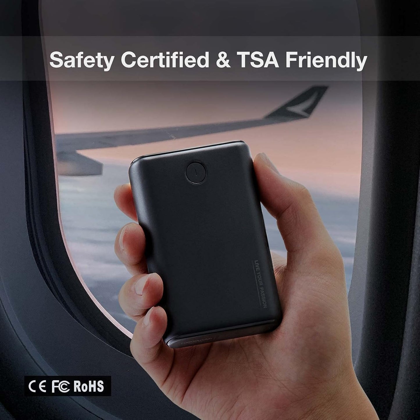 TIDEWE Power Bank, Rechargeable Battery Pack Suitable for Heated Clothes, USB-C 10000mAh Portable Charger with Dual Output Port for iPhone, Samsung Galaxy, and More（Include Power Bank & USB-C Only）