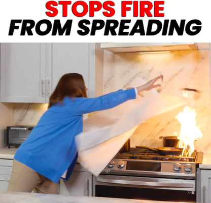 Fire Blanket Emergency Kit with Burn Gel First Aid Supplies - Prepared Hero 2-in-1 Kitchen Fire Suppression Blanket 1076°F & Complete Burn Treatment Kit - Home, RV, Camping Safety - CE Certified