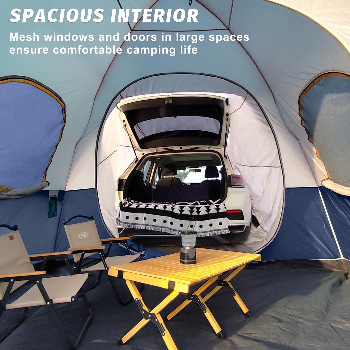 UNP SUV Dome Tent for Camping, Outdoor 6 Person Car Camping Tent, Easy Set Up SUV Tailgate Tent with Rainfly 10' x 10' Vehicle Camping Tent | for Camping, Outdoor, Car Camping Tent, Easy Set Up, SUV Tailgate Tent, with Rainfly