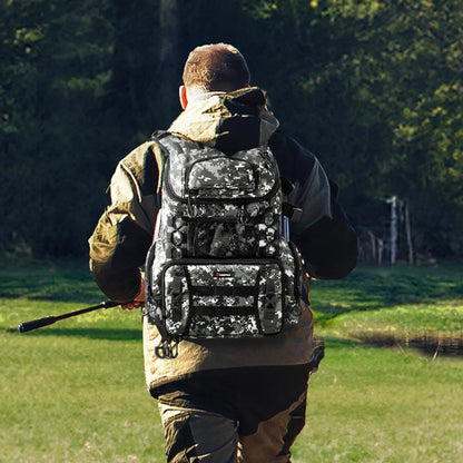 Piscifun Fishing Tackle Backpack with Rod Holders & 4 Tackle Boxes, 42L Outdoor Fishing Bag with Waterproof Rain Cover