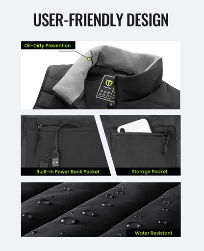 TIDEWE Women’s Lightweight Heated Vest with Battery Pack for Hunting/Hiking