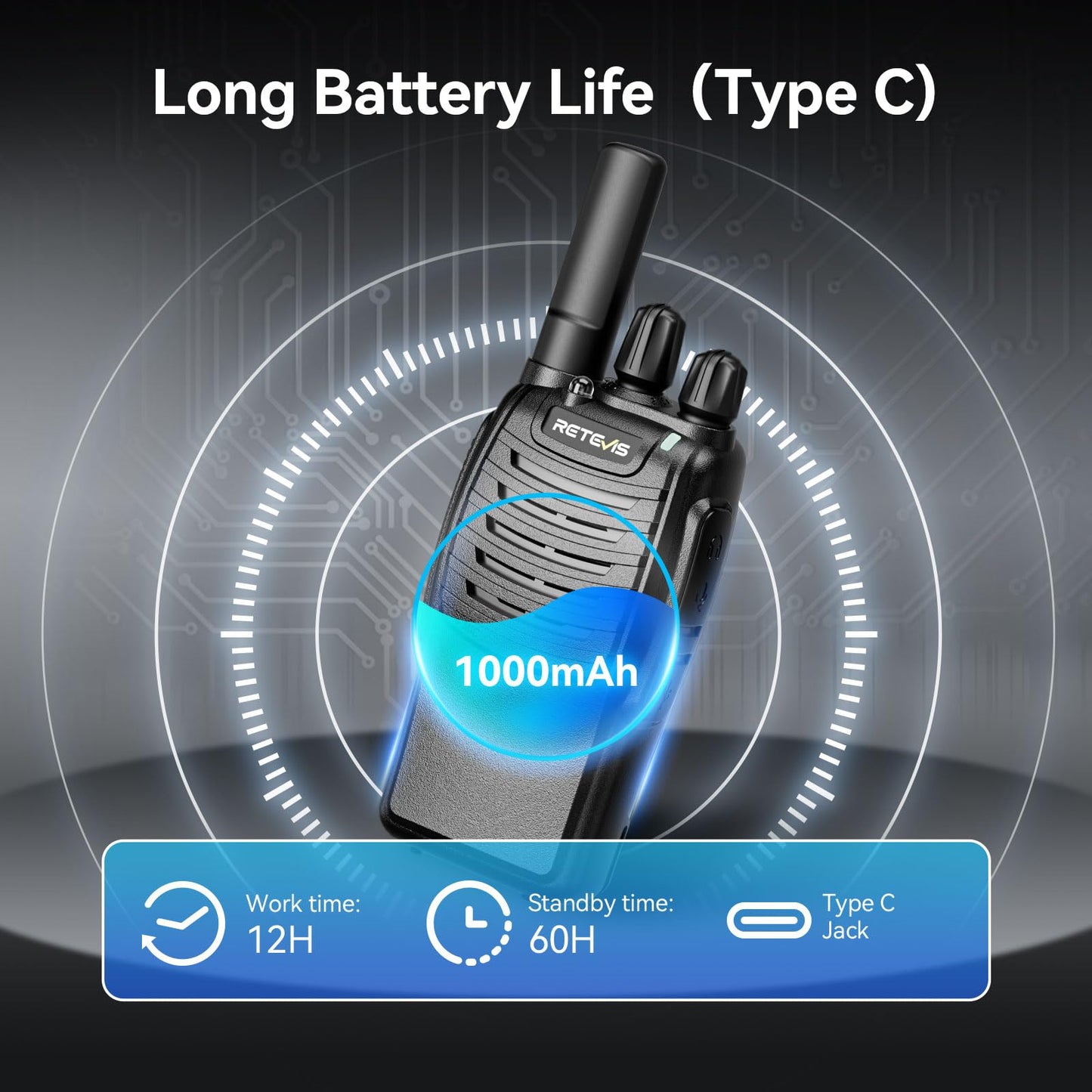 Case of 6,Retevis H-777 Walkie Talkies for Adults Long Range, Rechargeable Two-Way Radios,with 6-Way Multi Unit Charger,Flashlight Handheld Business 2 Way Radios