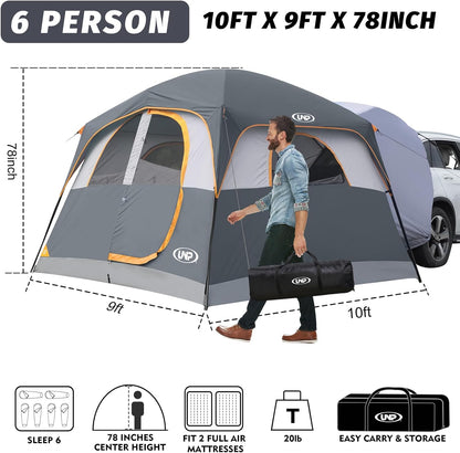 UNP Camping Shower Tent and SUV 6 Person Camping Tent for Outdoor Pricacy Shelter Hiking Fishing