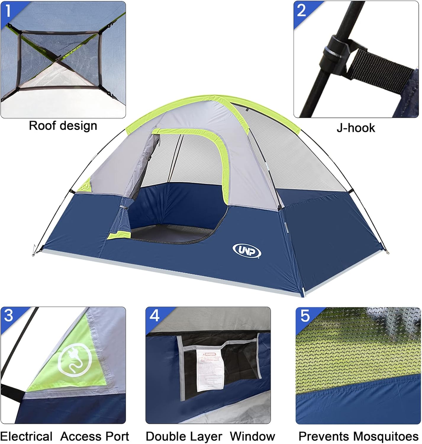 UNP Camping Shower Tent and 2 Person Camping Tent for Hiking Outdoor Fishing Portable