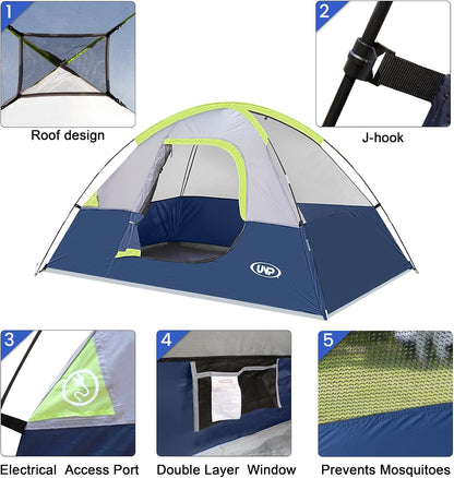 UNP Camping Shower Tent and 2 Person Camping Tent for Hiking Outdoor Fishing Portable