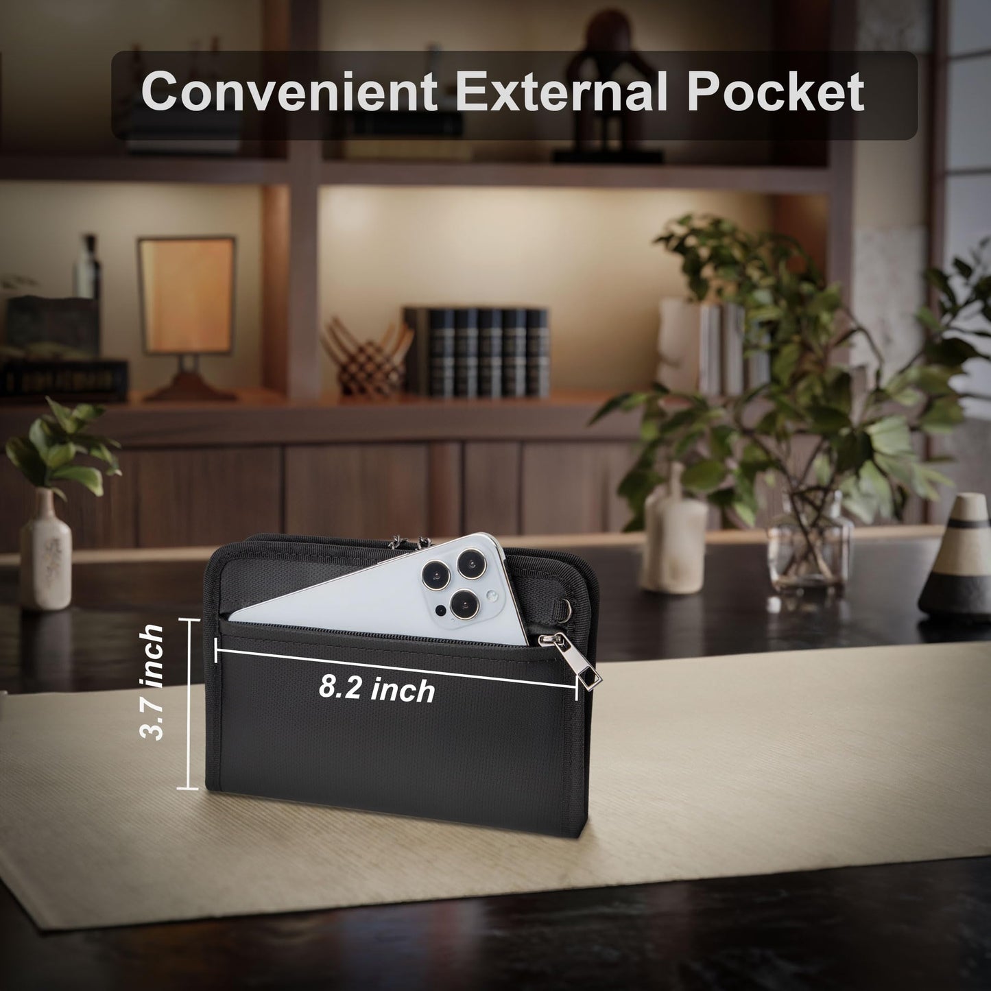 Fireproof Money Bag,Money Bag with Lock and Zipper,Safe Fireproof Waterproof,Suitable for Cash, Mobile Phones, Keys, Credit Cards