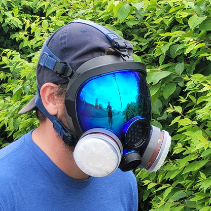 Parcil Distribution Gas Mask Survival Nuclear and Chemical Full Face Respirator - Organic Vapor & Particulate - CE Tested