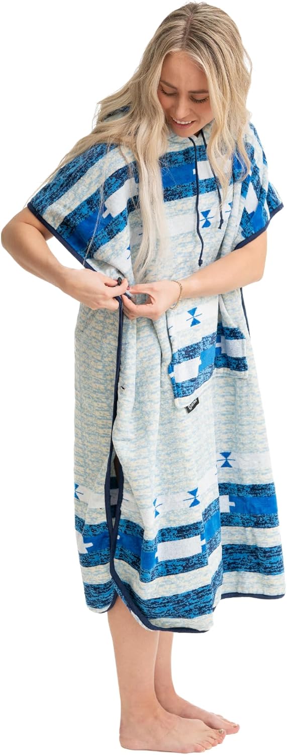 Arcturus Surf Poncho | Hooded Changing Towel & Cover-Up | 100% Cotton Velour | 2-in-1 Design Converts Your Poncho to a Beach Towel (Trestles, Adult)