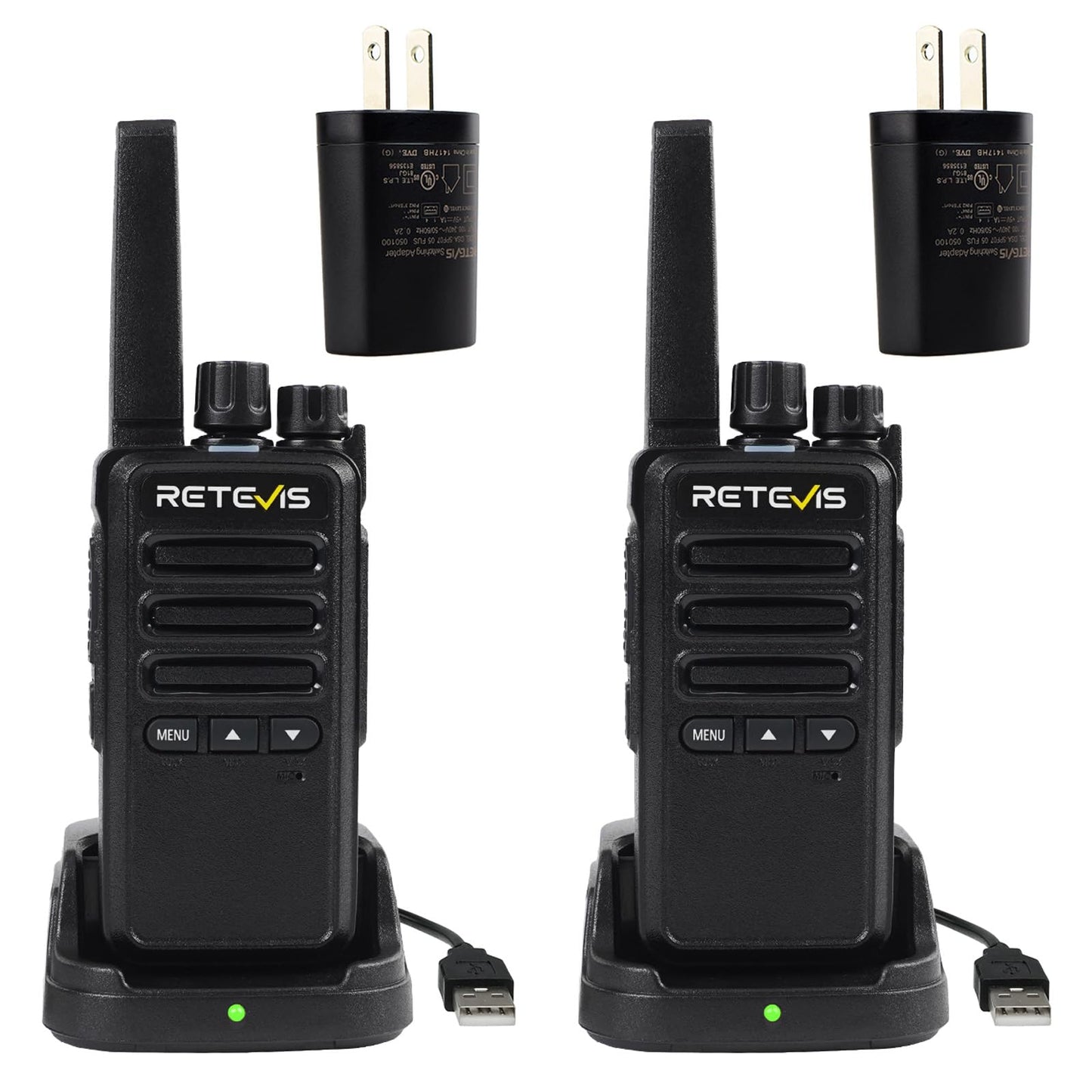 Retevis RT68 Walkie Talkies Rechargeable,Portable FRS Two-Way Radios for Adults,Heavy Duty 2 Way Radios Long Range,USB Charging Base,License Free Walkie Talkie for Road Trip Gifts Camping (2 Pack)