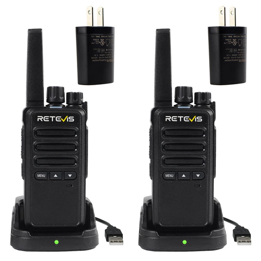 Retevis RT68 Walkie Talkies Rechargeable,Portable FRS Two-Way Radios for Adults,Heavy Duty 2 Way Radios Long Range,USB Charging Base,License Free Walkie Talkie for Road Trip Gifts Camping (2 Pack)