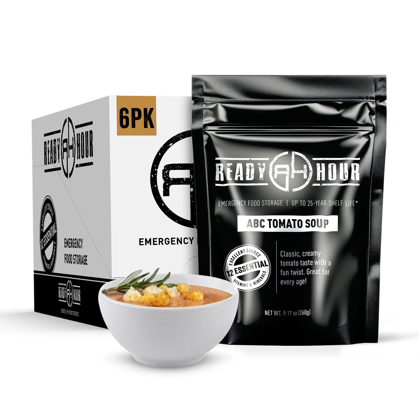 Ready Hour Homestyle Potato Soup Case Pack – 24 Servings (6 Pouches) – Freeze-Dried Soup, Emergency Survival Food, Long-Term Storage, Dehydrated Bulk Meal, Prepper Pantry Essential