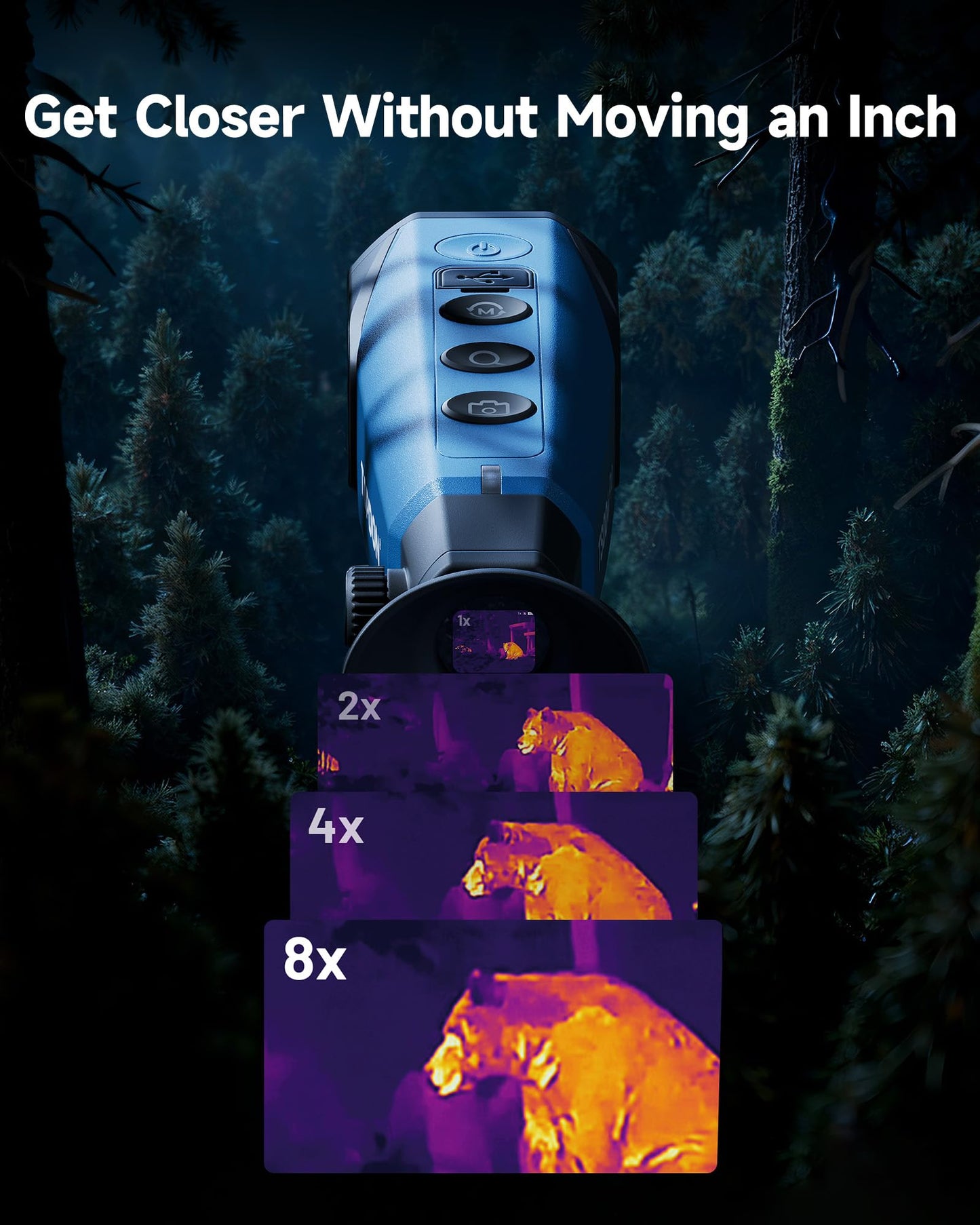 TOPDON TS004 Thermal Imaging Monocular, 320 x 240 TISR 256 x 192 IR Resolution, Supported Wireless Connection, 13mm 50Hz Thermal Night Vision with 11h Battery Life, IP67 Monocular for Hunting