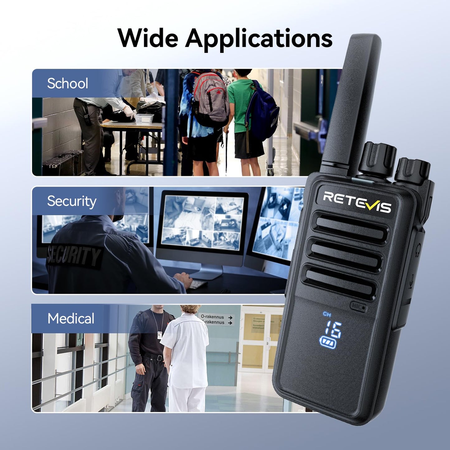 Retevis RT68 Two-Way Radios Long Range, Walkie Talkies for Adults, 2 Way Radio with Earpiece, Walkie Talkie Rechargeable with Charging Base, for Manufacturing Restaurant Business School(10 Pack)