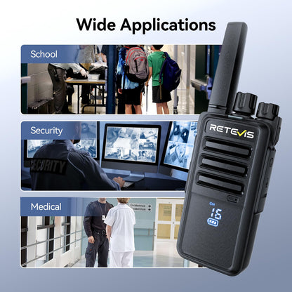 Retevis RT68 Two-Way Radios Long Range, Walkie Talkies for Adults, 2 Way Radio with Earpiece, Walkie Talkie Rechargeable with Charging Base, for Manufacturing Restaurant Business School(10 Pack)