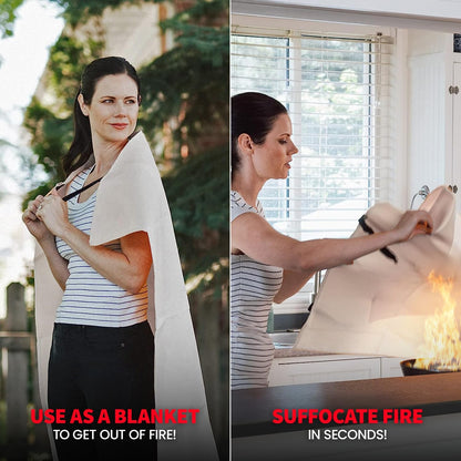 Hero Extra Large Emergency Fire Suppression Blanket - 4 Pack - XL Fiberglass Fire Blanket for Kitchen & Home, 47' x 71'