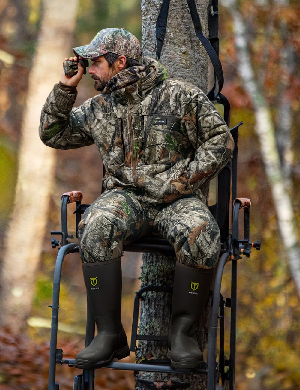 TIDEWE Hunting Jackets for Men, Silent Hunting Coat with 220G Insulation, Deer Hunting Clothes, Next Camo G2