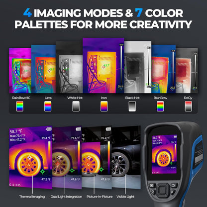 TOPDON TC005 256 x 192 IR High Resolution Dual-Camera Thermal Imaging Camera with 12-Hour Battery Life and 2MP Visual Light Camera, -4°F~1022°F Handheld Infrared Thermal Imager with PC 2D/3D Analysis