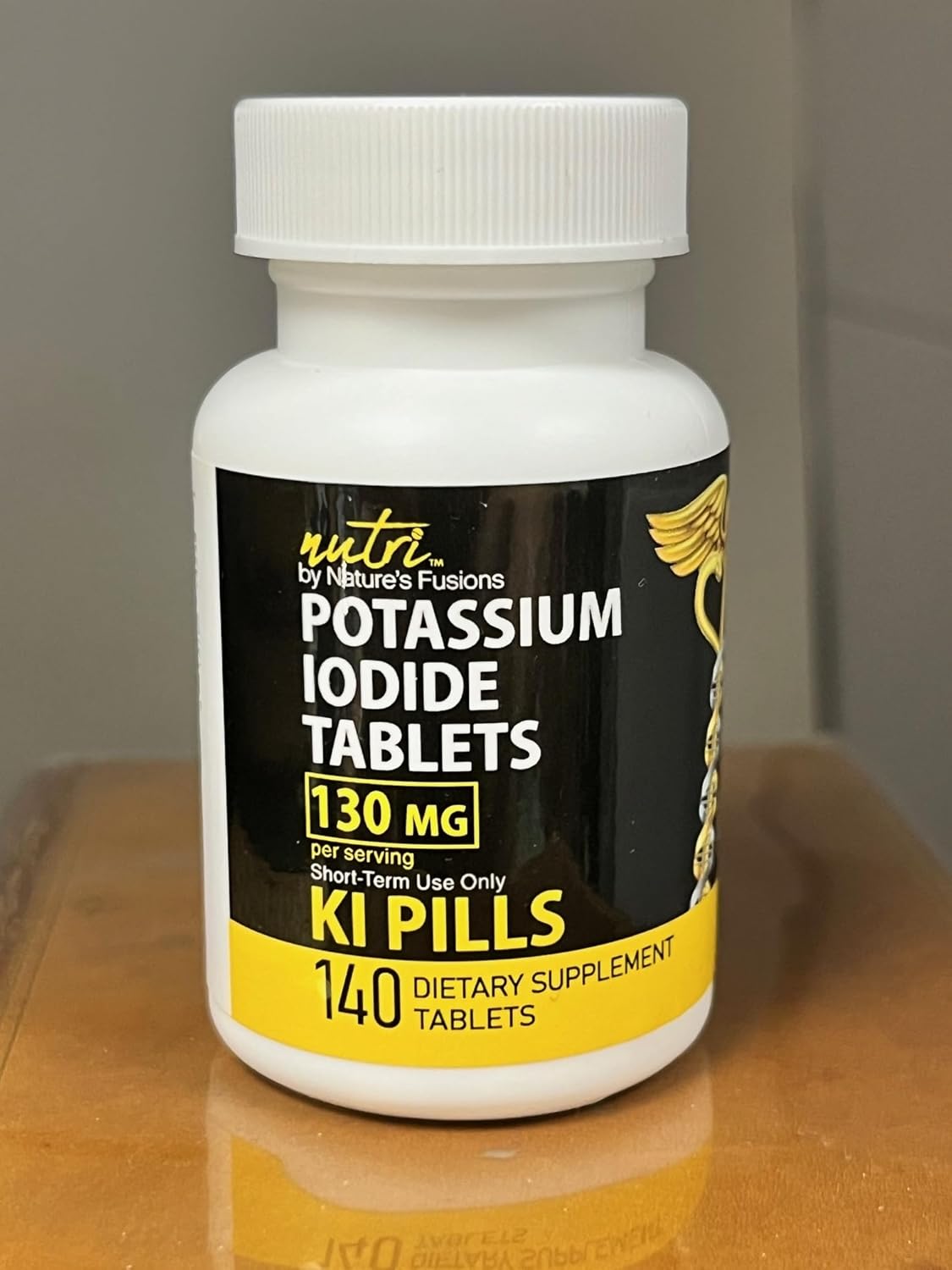 Potassium Iodide Tablets 130 mg - (60 Tablets) 10 Year Shelf-Life EXP 2034 to 2035 - Ki Pills - Yoduro de potasio - Nutri Supplements - 3rd Party Tested - NSF cGMP Certified Facility - Shelf Stable