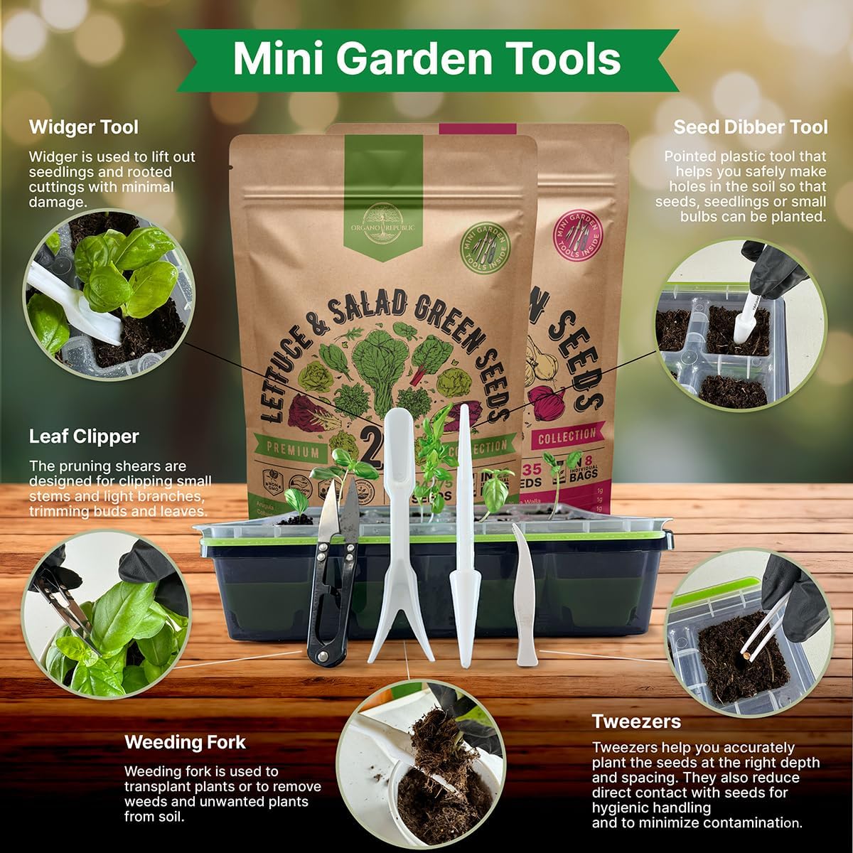 Organo Republic 22 Lettuce & Salad Greens and 8 Onion Seeds Variety Pack Bundle, 26,900+ Non-GMO Heirloom Seeds for Planting Lettuce and Onions for Indoor & Outdoor Gardening