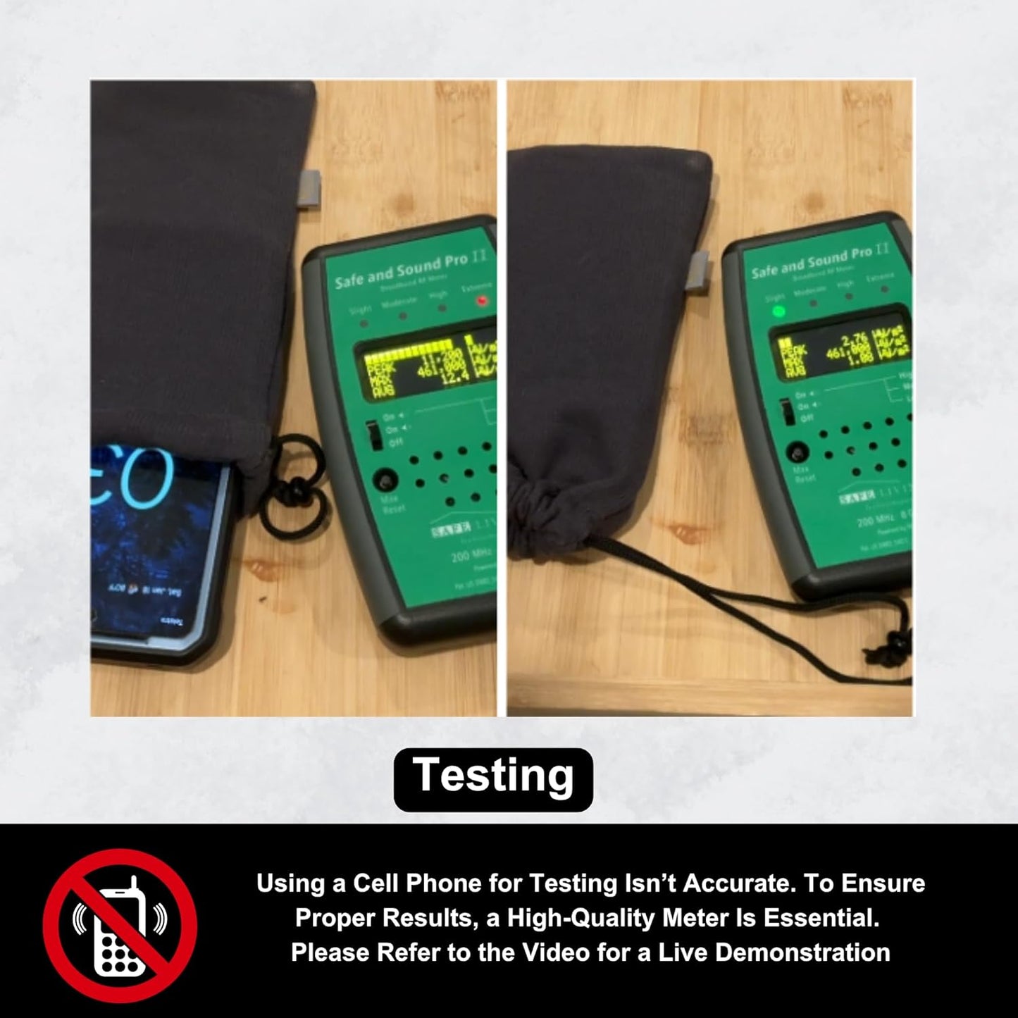 .E-M-F Phone Pouch, with EcoShield™ Bamboo Lyocell Fara-day Silver Fabric- Designed for cell to ring while in pouch - fits with case on - ideal for everyday 5 G, B T, Smart Meter & Wi Fi environments