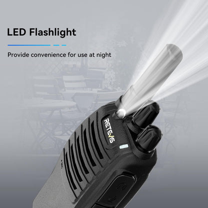 Case of 6,Retevis H-777 Walkie Talkies for Adults Long Range, Rechargeable Two-Way Radios,with 6-Way Multi Unit Charger,Flashlight Handheld Business 2 Way Radios