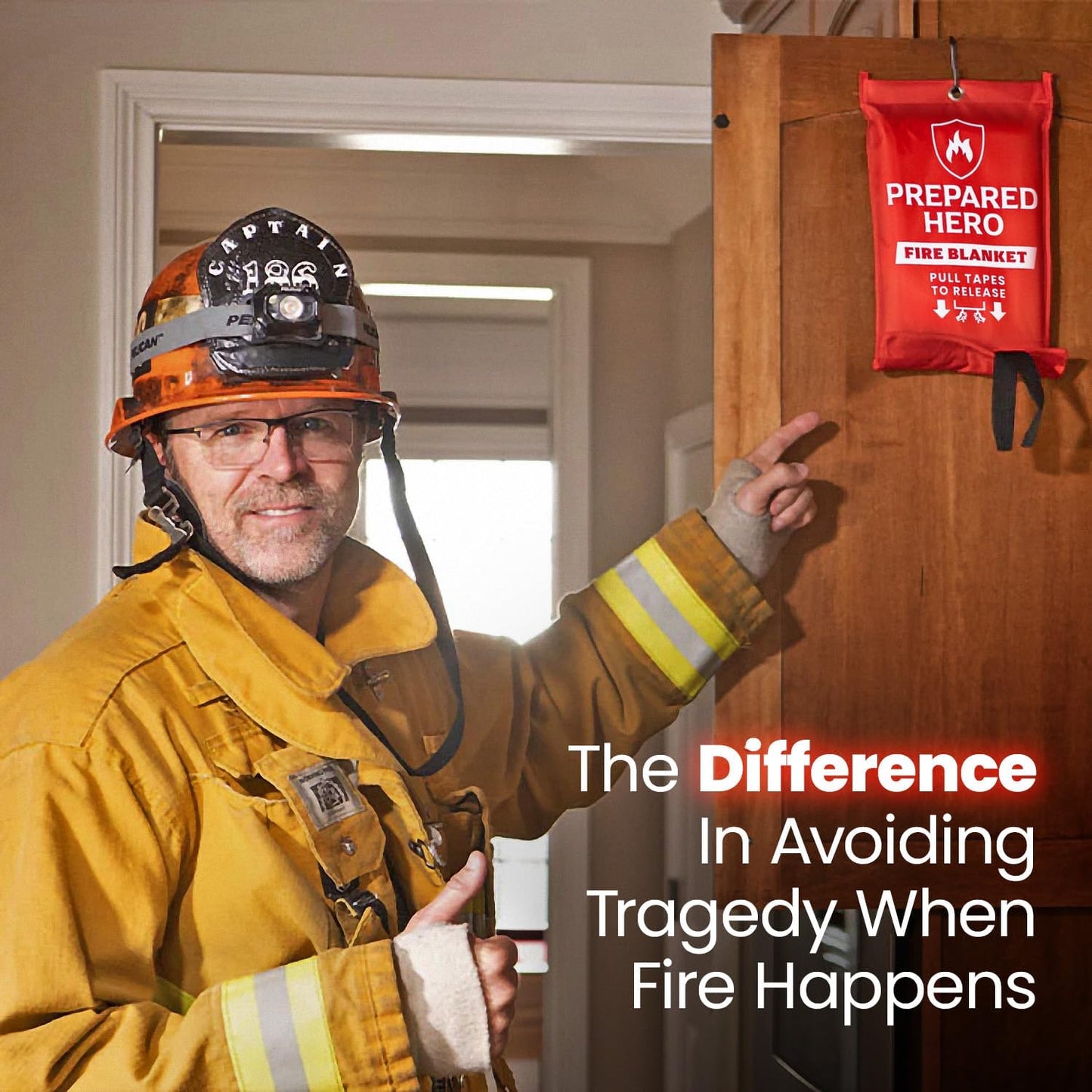 Prepared Hero Fire Protection Kit 1 Pack - Emergency Fire Blanket + Hero Fire Spray for Home, Kitchen, Vehicle, Camper