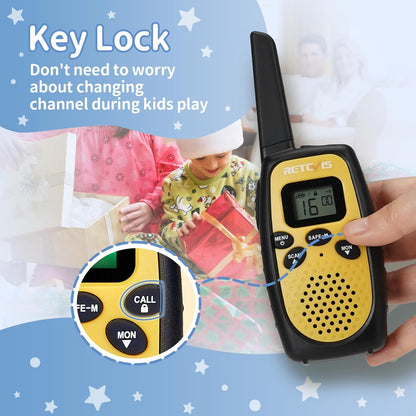 Retevis RT628S Walkie Talkies, RT628 2.0 Newer Version Portable FRS Two-Way Radios, Safe Mode, VOX Hands Free, Walkie Talkies for Adults Kids Camping Hiking Adventure (3 PCS)