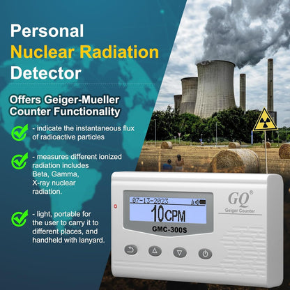 GQ GMC 300S Nuclear Radiation Detector Meter Test Equipment Lab Radiation Protection Supplies Dosimeter Beta Gamma X-ray Portable Radiation Monitor Meter USA Product