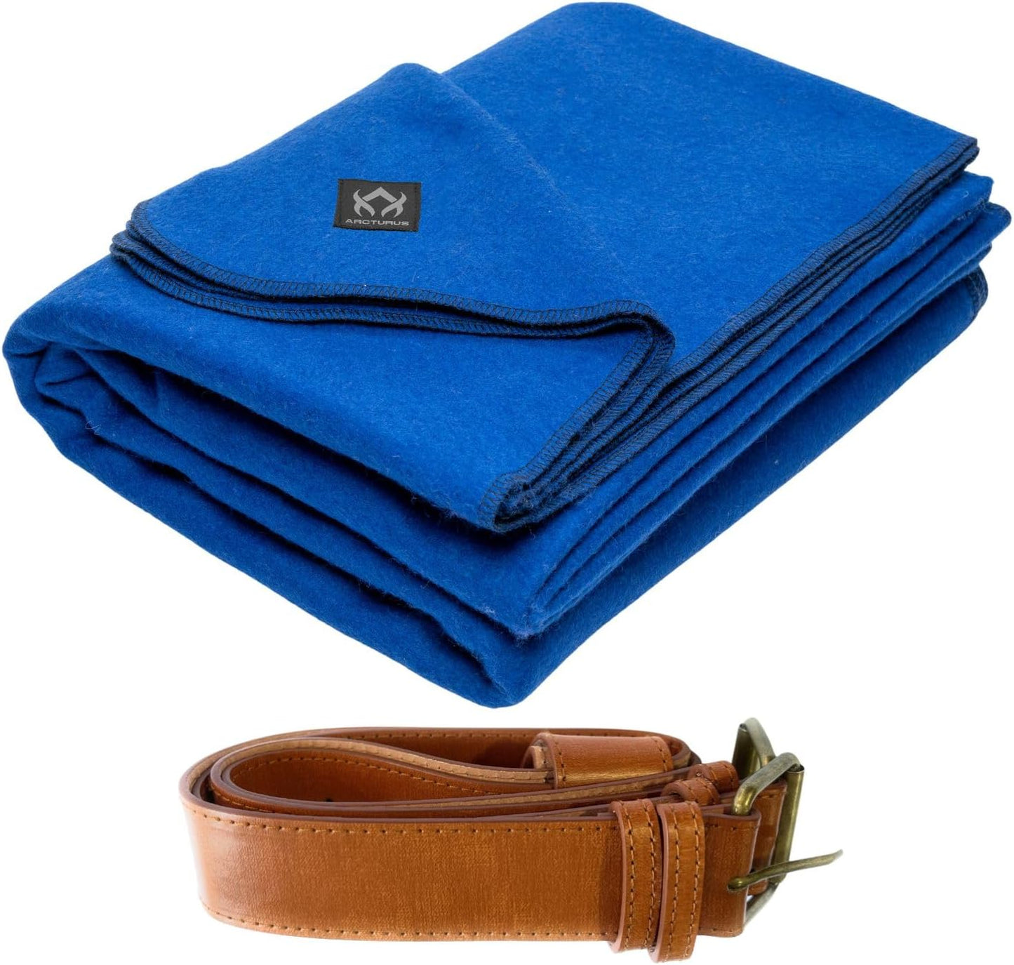 Arcturus Bundle Royal Blue Wool Blanket and Blanket Strap Bundle