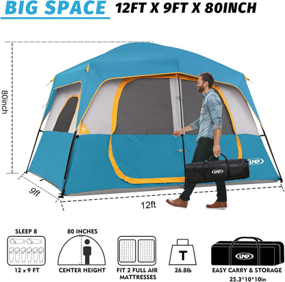 UNP Camping Shower Tent and 8 Person Camping Tent for Outdoor Hiking Fishing Portable