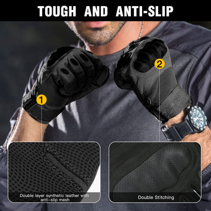 FREE SOLDIER Tactical Gloves for Men - Military Combat Gloves for Motorcycle Riding, Cycling, Hiking, Airsoft, Shooting | Reinforced Grip & Durable