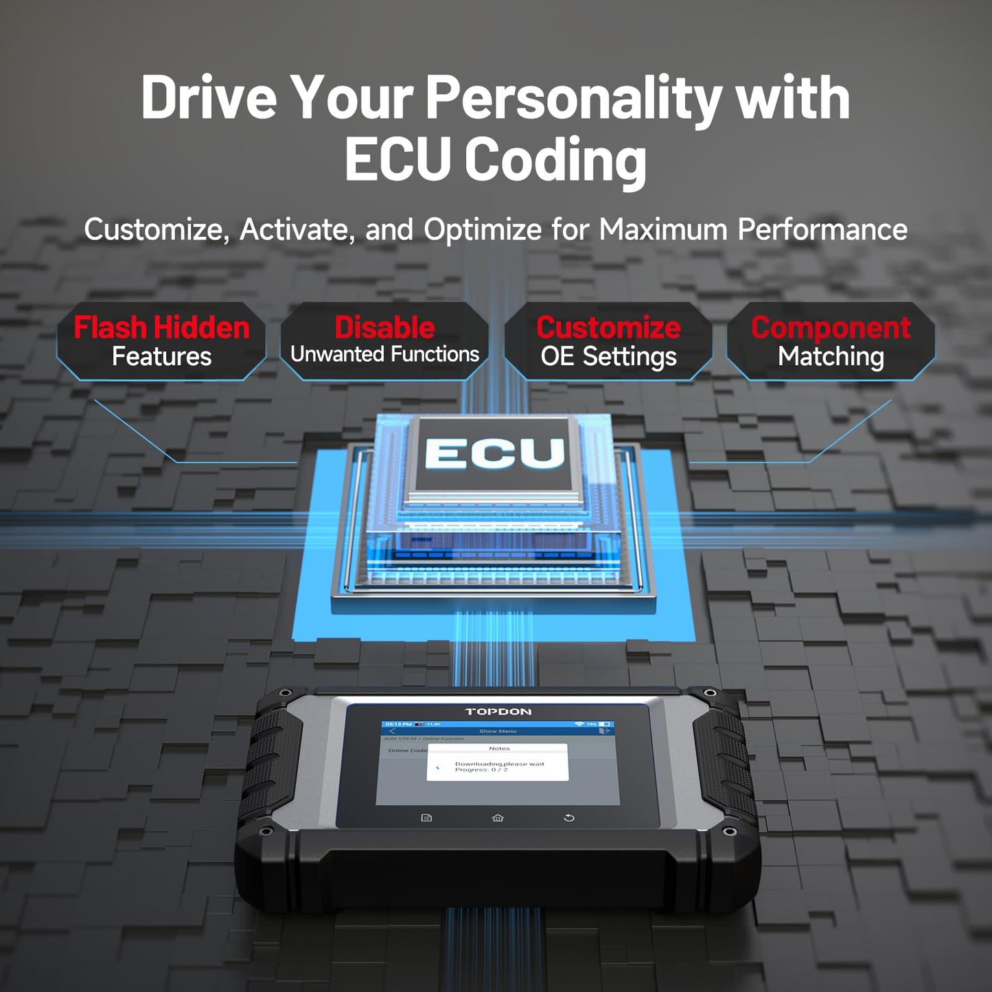 TOPDON ArtiDiag EU Bi-Directional Scanner, Full-System Diagnostic Tool for Mercedes-Benz, BMW, V.A.G Group, ECU Online Coding, All Service Functions, Active Test, V.A.G Guidance, Lifetime Free Update