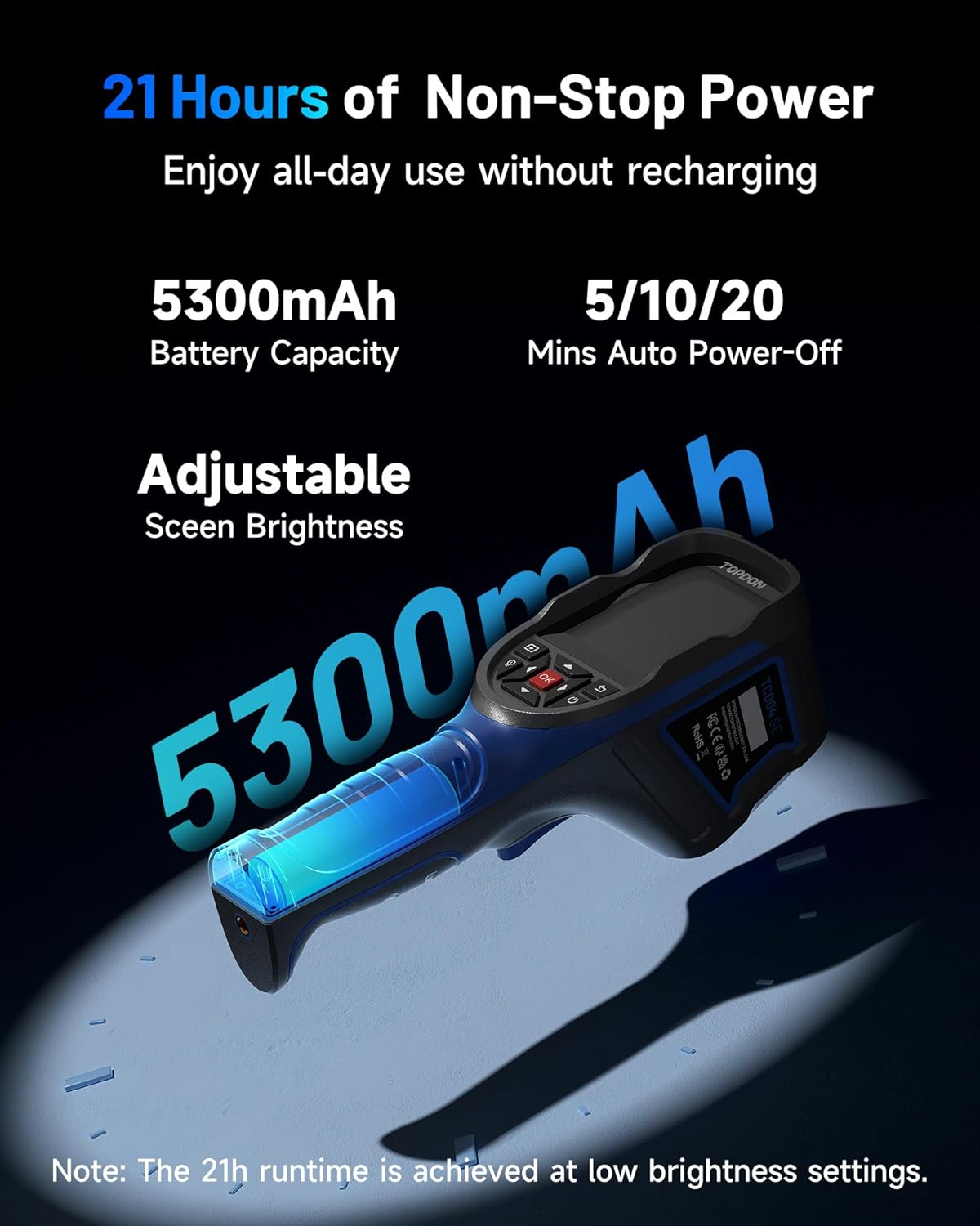 TOPDON TC005 256 x 192 IR High Resolution Dual-Camera Thermal Imaging Camera with 12-Hour Battery Life and 2MP Visual Light Camera, -4°F~1022°F Handheld Infrared Thermal Imager with PC 2D/3D Analysis