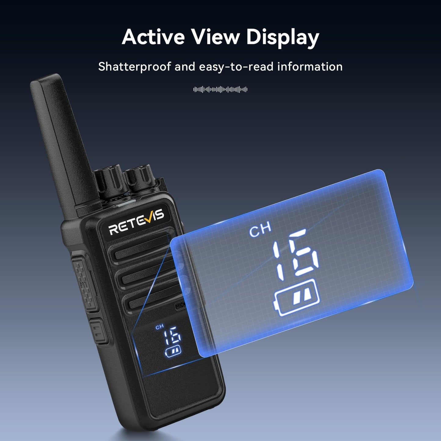 Retevis RT68 Walkie Talkies Rechargeable,Portable FRS Two-Way Radios for Adults,Heavy Duty 2 Way Radios Long Range,USB Charging Base,License Free Walkie Talkie for Road Trip Gifts Camping (2 Pack)