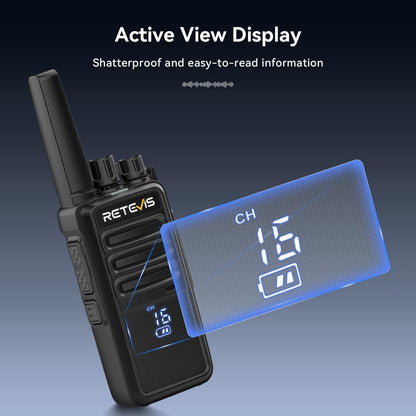 Retevis RT68 Walkie Talkies Rechargeable,Portable FRS Two-Way Radios for Adults,Heavy Duty 2 Way Radios Long Range,USB Charging Base,License Free Walkie Talkie for Road Trip Gifts Camping (2 Pack)