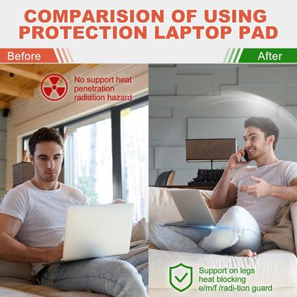 EMF Radiation Shielding Laptop Pad - 12x16 Inch Heat Blocking Mat, Anti-Radiation & Heat Protection for Laptop, Notebook, Tablet Use on Lap, Office, Travel