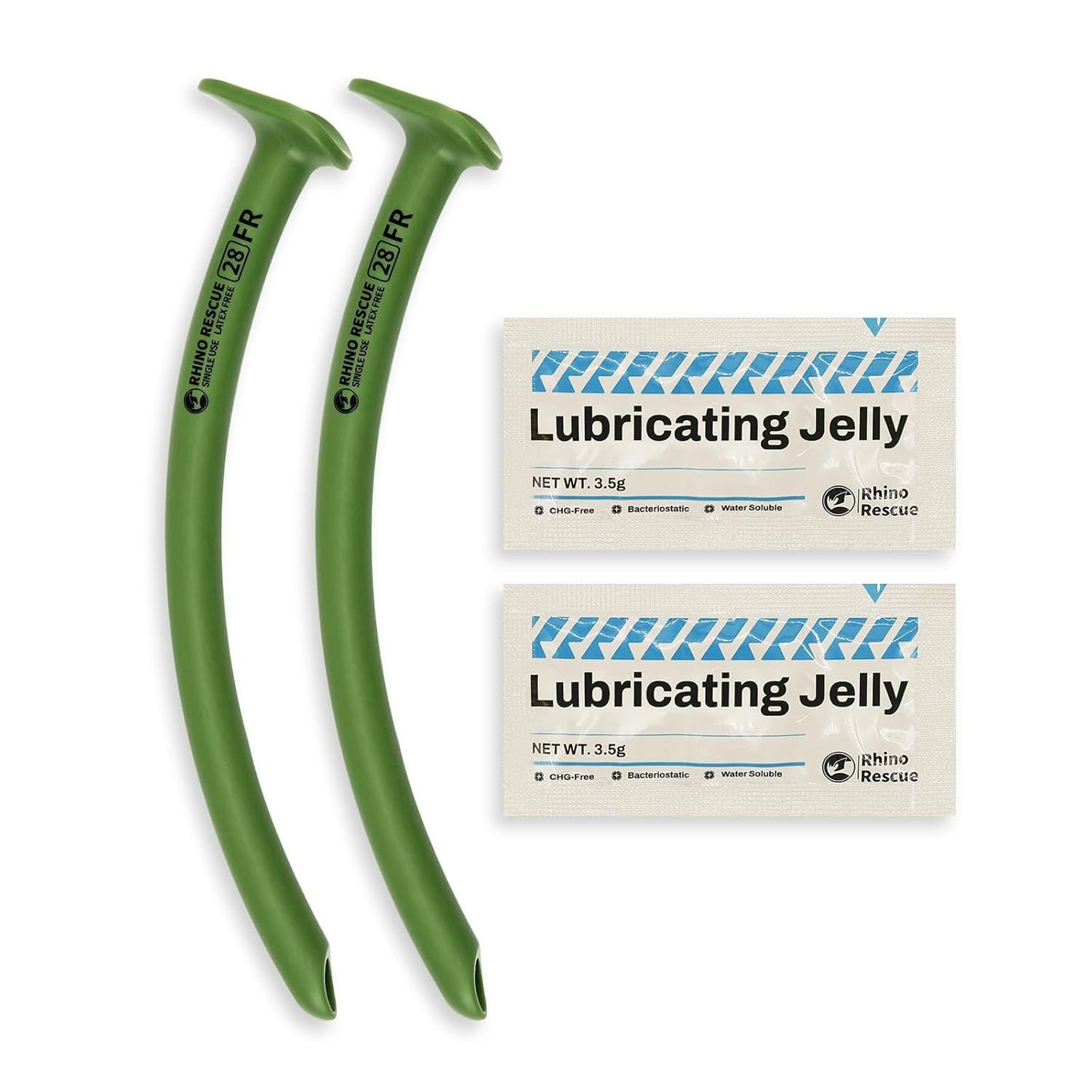 RHINO RESCUE Nasopharyngeal Airway, NPA Nasal Airway 28 FR. with Lubricants (2-Pack)