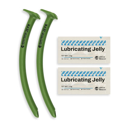 RHINO RESCUE Nasopharyngeal Airway, NPA Nasal Airway 28 FR. with Lubricants (2-Pack)