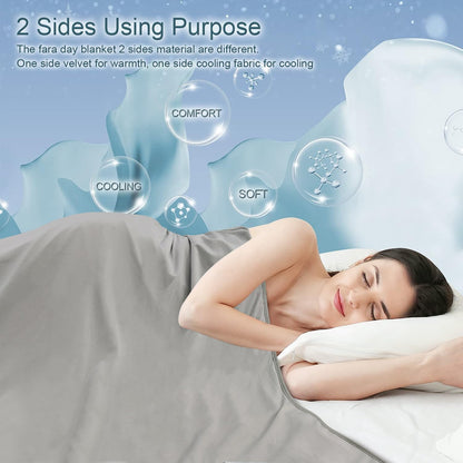 NEWMEIL Fara Day Blanket 54IN * 60IN for All Crowds, Large Fara-Day Blankets for Harmful Protection for Women, Elderly, Children, Two Sides Multi-Purposes for Bed, Sofa, Home and Office