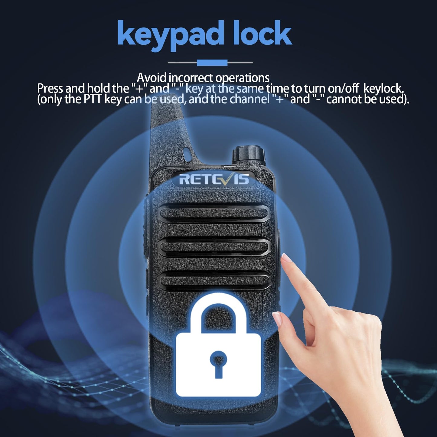 Retevis RT22 Walkie Talkies, Mini 2 Way Radio Rechargeable, VOX Handsfree, Portable, Two-Way Radios Long Range with Earpiece, for Family Road Trip Camping Hiking Skiing(2 Pack, Black)