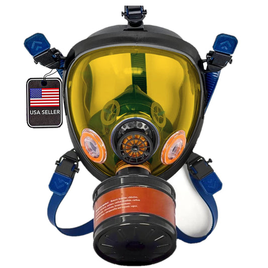 ST-100X Military Grade Full Face Respirator Mask with Advanced Air Filtration - For Chemical, Smoke, and Particulate Protection in Emergency Situations