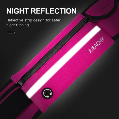 Jueachy Running Belts for Women Waterproof Fanny Pack Running Waist Pouch Phone holder Adjustable Sports Money Belt with Headphone Port