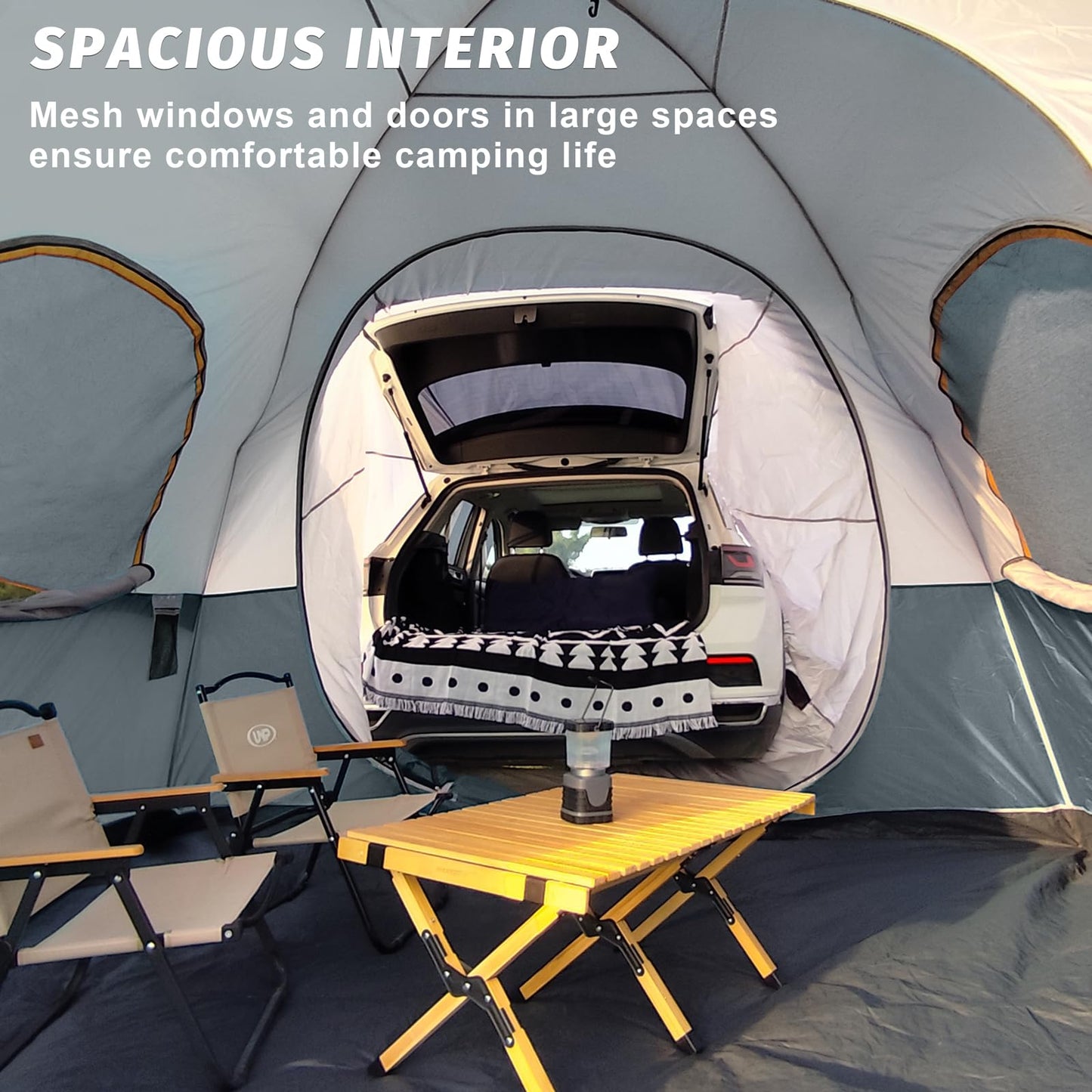 UNP SUV Dome Tent for Camping, Outdoor 6 Person Car Camping Tent, Easy Set Up SUV Tailgate Tent with Rainfly 10' x 10' Vehicle Camping Tent | for Camping, Outdoor, Car Camping Tent, Easy Set Up, SUV Tailgate Tent, with Rainfly